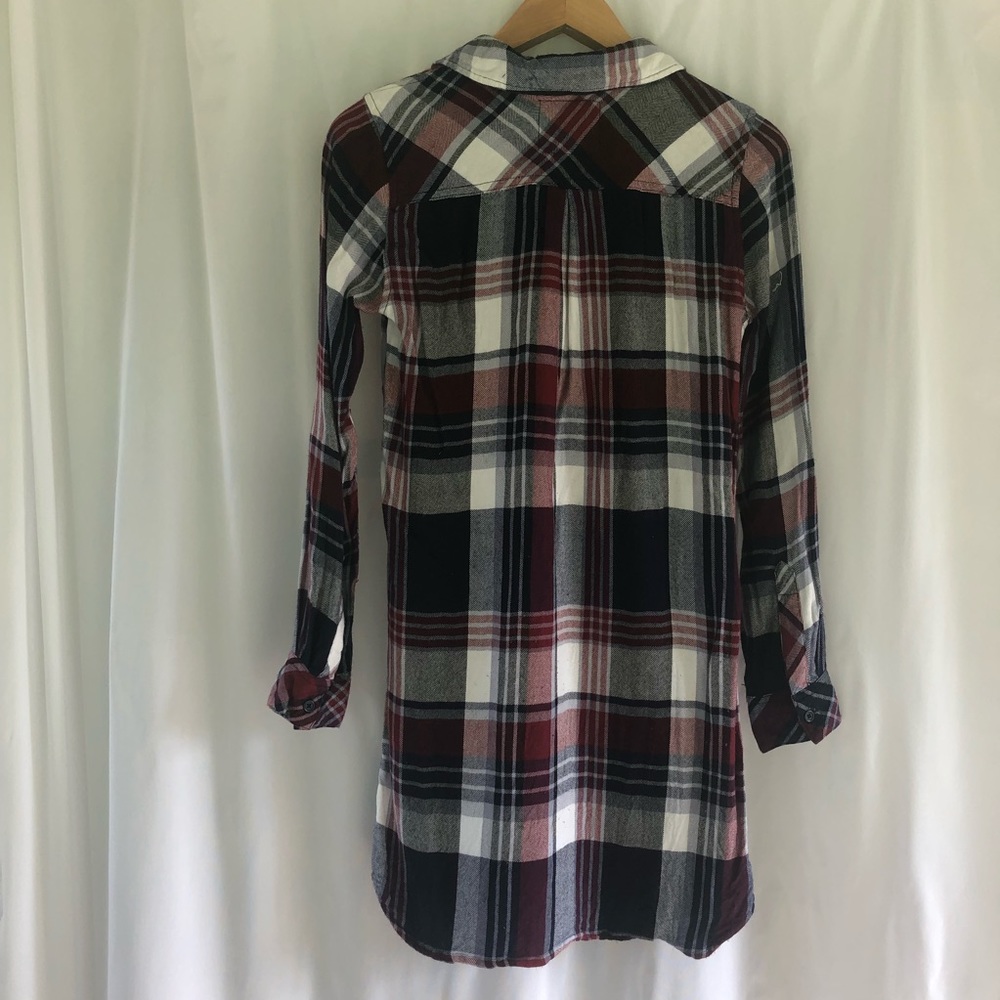 Rails Plaid Tunic Button Down Red Blue Xs Nadine - image 7